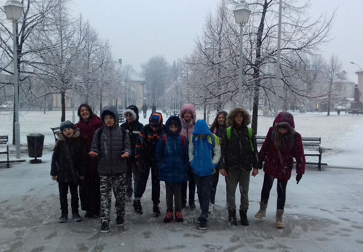pupils from Pula in the snow